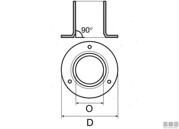 Base tonda 90° Ø 22 mm. in acciaio inox AISI 316 da fusione - immagine 2