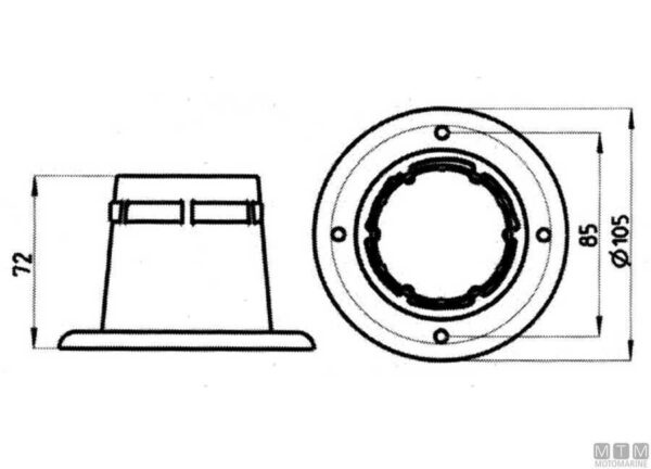 Cuffia Ø 105x70 mm. passa paratia bianco regolabile - immagine 3