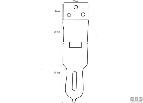 Chiusura porta lucchetto doppia ribalta in ottone cromato 150x35 mm. - immagine 2