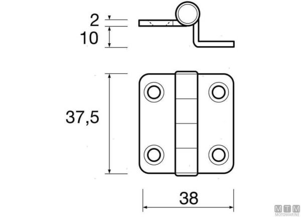 Cerniera offset mini 37,5x52,5 cm. - immagine 2