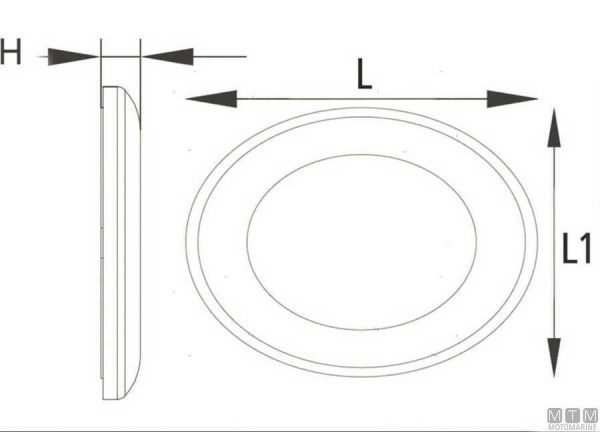 Plafoniera Ø 140x92 mm. led 1,2W ABS 100 lumen 12V - immagine 2