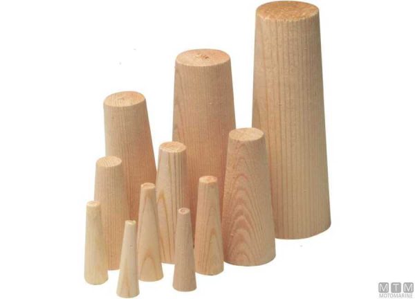 Kit tappi turafalle serie da 10 tappi conici in legno per falle da 8 a 38 mm.