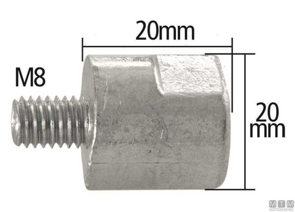 Anodo Yanmar barrotto con incasso 8-10 hp