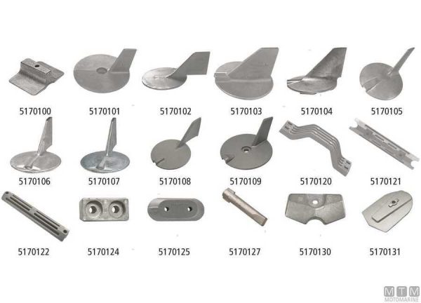 Anodo barrotto Yamaha™ F20A-F25A-F30B-F40A/B/D-F50A-F60C-F70A zinco