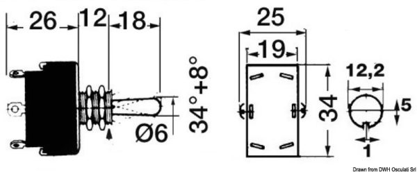 Interruttore (On)-Off-On 15A 3 Terminali - immagine 2