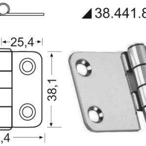 Cerniera Nodo Sporgente 60,4x38,1 mm.